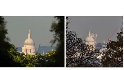 Construction of a Skyscraper Destroying the 300 year Old View of St Paul's from Richmond Park